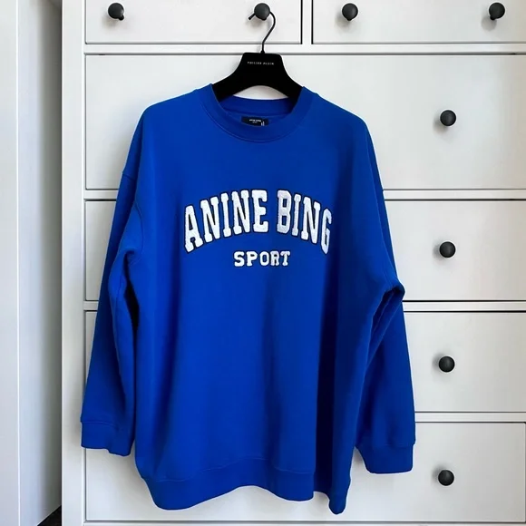 Anine Bing Tyler Electric Blue Sweatshirt, size M.